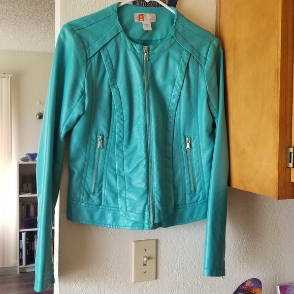 Bernardo Jackets & Blazers - Turquoise Faux Leather Jacket